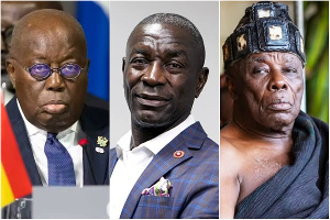 L-R: Nana Akufo-Addo, Kofi Amoabeng and  Osagyefuo Amoatia Ofori Panin