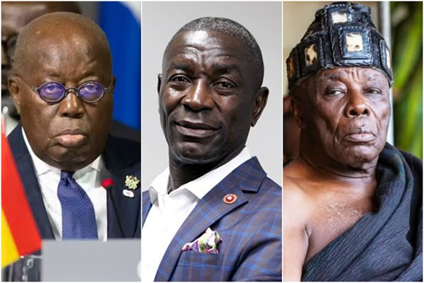 L-R: Nana Akufo-Addo, Kofi Amoabeng and  Osagyefuo Amoatia Ofori Panin