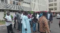 Some of the contractors who picketed at the Ministry of Finance
