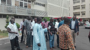 Some of the contractors who picketed at the Ministry of Finance