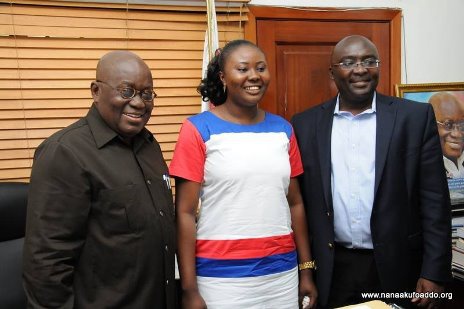 R-L: Nana Akufo-Addo, Francisca Oteng-Mensa and Dr Bawumia in a pose