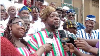 Asaki Samson Awingobit speaking to the media after filing his nomination