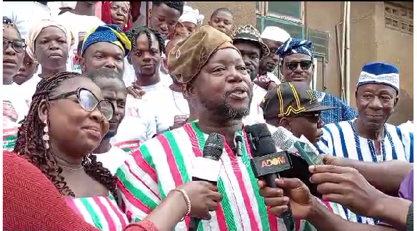 Asaki Samson Awingobit speaking to the media after filing his nomination