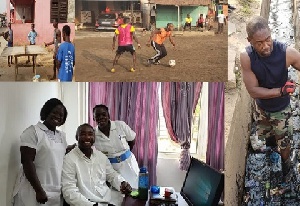 Dr. Bernard Oko Boye, MP for Ledzokuku Constituency with constituents