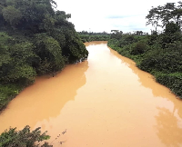 The state of River Bia in Western North of Ghana courtesy of galamsey according to the author