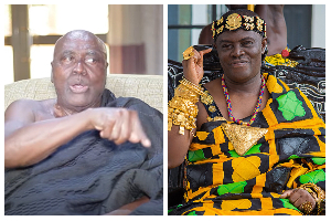 Nana Kwame Mensah Bonsu (L) and Osagyefo Oseadeeyo Agyeman Badu II