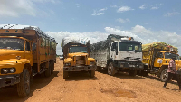 Truck with relief supplies for Sudan's Darfur region