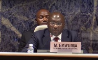Bawumia speaking at the United Nations Conference on Trade and Development  in Geneva