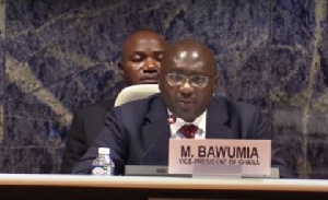 Bawumia speaking at the United Nations Conference on Trade and Development  in Geneva