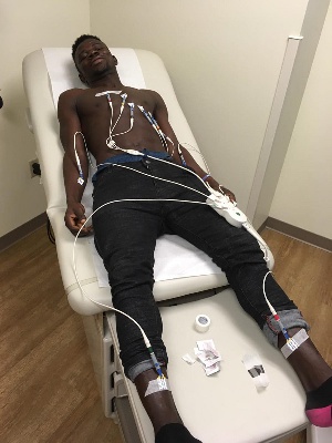 Kwasi Donsu taking his medicals