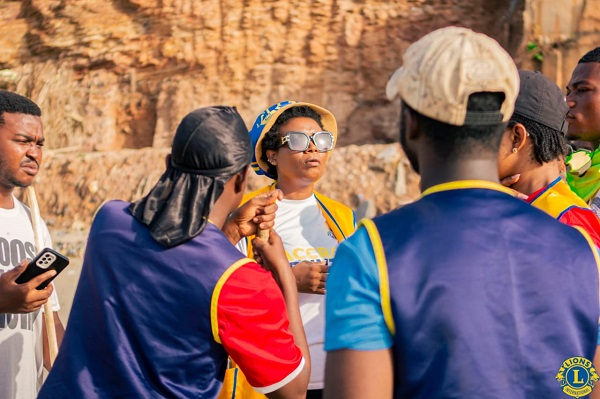 Lion Naomi Naa Adjeley Anang speaking to members of the club