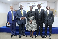 Bank executives in a group photograph