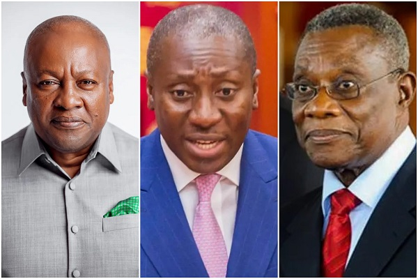 John Dramani Mahama, Alexander Kwamina Afenyo-Markin and the late Prof. John Evans Atta Mills