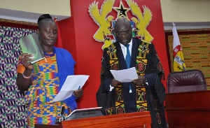 Gifty Twum Ampofo being sworn in