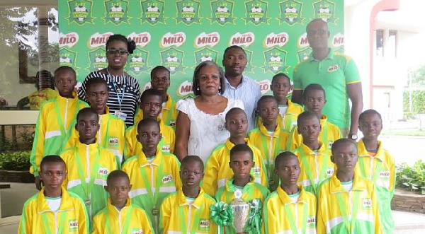 MILO Champions League winners pose with Nestle officials
