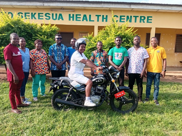 The midwife (on the bike), on Monday, June 16, 2025, successfully delivered a baby on a farm