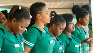 Nursing trainees expressed their grave disapproval of the scraping of their allowances