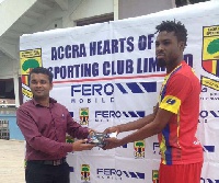 Kwame Kizito was awarded with a phone for winning the teams man of the match