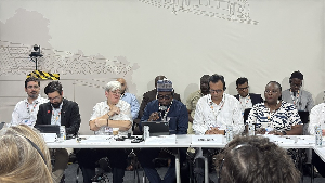 Minister Issifu Seidu speaking at one of the sessions at the COP30 in Brazil