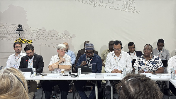 Minister Issifu Seidu speaking at one of the sessions at the COP30 in Brazil