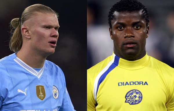 Manchester City striker, Erling Haaland and former Black Stars striker, Ishmael Addo