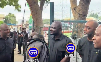 Ibrahim Mahama seen with NAPO and others at a funeral