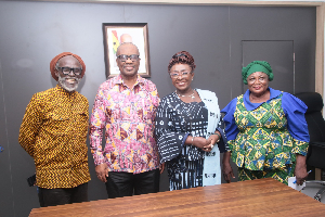 Dzifa Gomashie (in black and white attire) is the Minister of Tourism, Culture, and Creative Arts