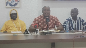 Richard Ahiagbah addressing the press conference