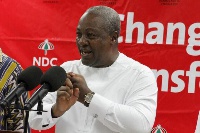 President Mahama addressing party supporters