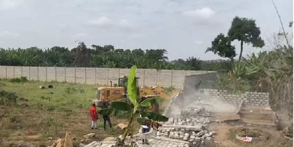 The demolition exercise at Dodowa forest