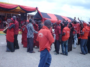 NPP supporters hold mock funerals for Mahama and NDC