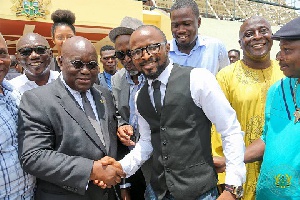 The President  with Joseph 'King Kong' Agbeko, a two-time former bantamweight world champion