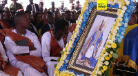 A portrait of Tooro's King Oyo Nyimba is displayed inside St. John's Cathedral in Fort Portal