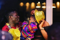 Shatta Wale with his wife and son