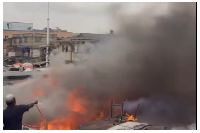 Several shops at Kwame Nkrumah Circle have been destroyed by the fire