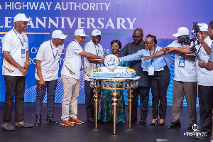 Chief of Staff, Frema Osei-Opare (middle), Roads Minster, Asenso-Boakye and others at the event