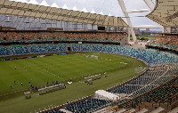 The Cape Verde football team practise at the Moses Mabhida Stadium match in Durban, before a match