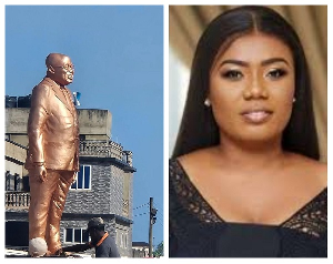 Statue of President Akufo-Addo and Ghanaian media personality Bridget Otoo