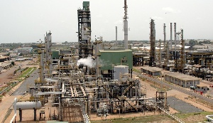 An aerial view of the Tema Oil Reinery