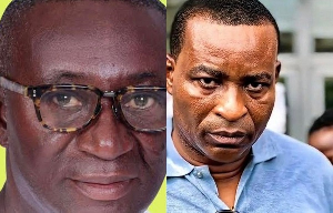 Andy Appiah-Kubi (L) has filed a motion to withdraw as Wontumi's lawyer Andy Appiah-Kubi (L) has filed a motion to withdraw as Wontumi's lawyer