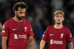 Liverpool superstar, Mohammed Salah and Harvey Elliot(behind)