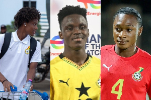 L-R: Michael Amer, Abdul Aziz and Lord Afrifa were part of the Black Satellites team for U20 AFCON