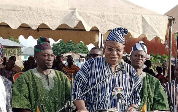 Prof. Joshua Alabi speaking on behalf of John Mahama during 2023 Deng festival