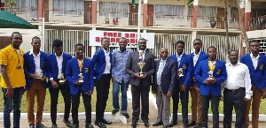 Opoku Ware Robotic team with Dr. Yaw Osei Adutwum, others after winning the award