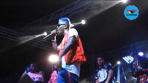 Shatta Wale performing at the Untamed Concert in Tema