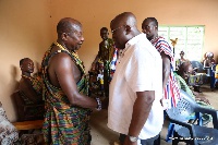 Togbui Amegalah and Akufo-Addo exchanging pleasantries