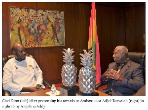 Chef Francis Otoo with Ambassador Barfour Adjei-Barwuah