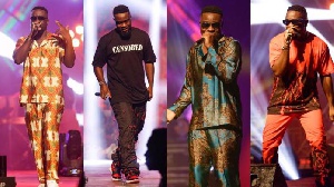 Sarkodie changed his outfits a number of times during his performances