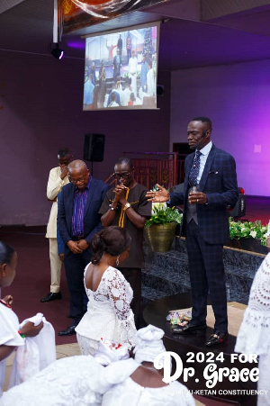 Professor Dr. Grace Ayensu Danquah receiving prayers