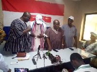 A representative for the regional chairmen of the NPP addressing the press